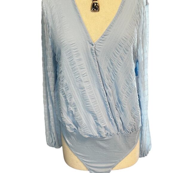 SO ||   Sky Blue body suit. Shear with longing NWT - Picture 1 of 12